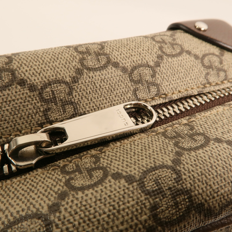 GUCCI 塗層帆布Shoulder Bag銀扣肩背袋-9