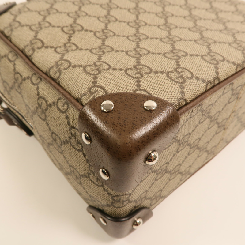 GUCCI 塗層帆布Shoulder Bag銀扣肩背袋-11