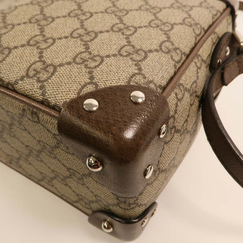 GUCCI 塗層帆布Shoulder Bag銀扣肩背袋-12