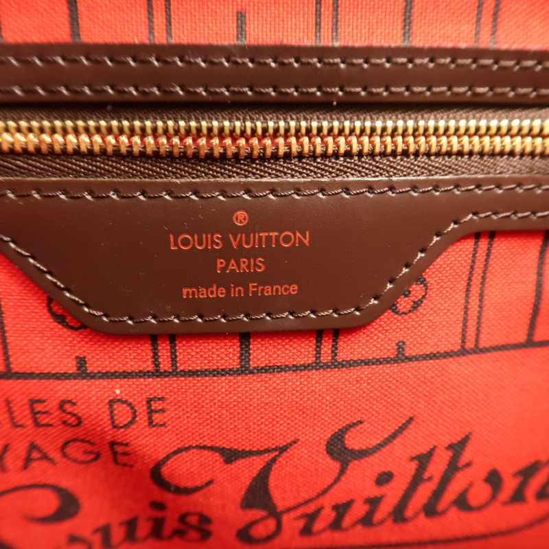 LOUIS VUITTON Damier Neverfull PM金扣手挽袋-5