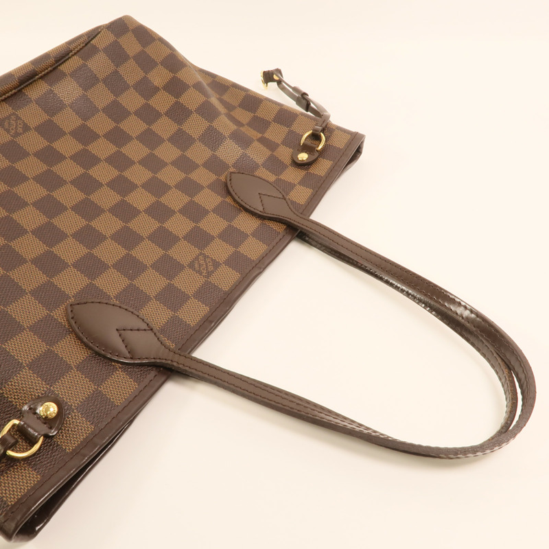 LOUIS VUITTON Damier Neverfull PM金扣手挽袋-8