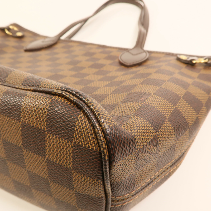 LOUIS VUITTON Damier Neverfull PM金扣手挽袋-12