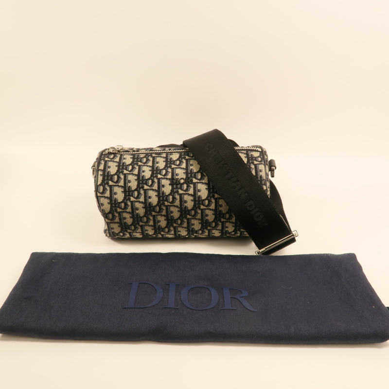 Dior 帆布Roller Messenger Bag銀扣肩背袋-11