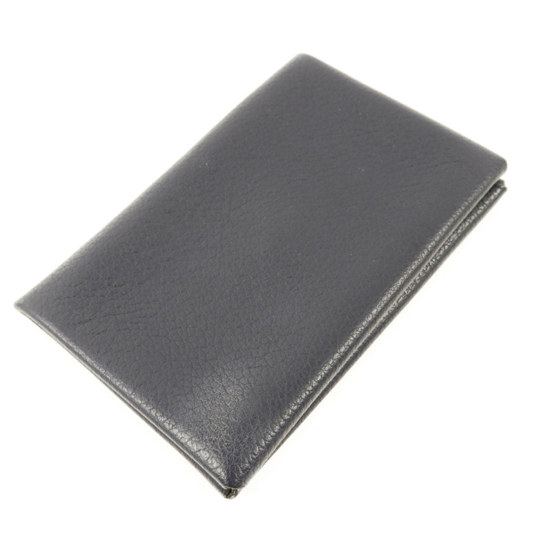 HERMES Evercolor皮革Calvi Card Case銀扣卡片套Bleu Nuit-2