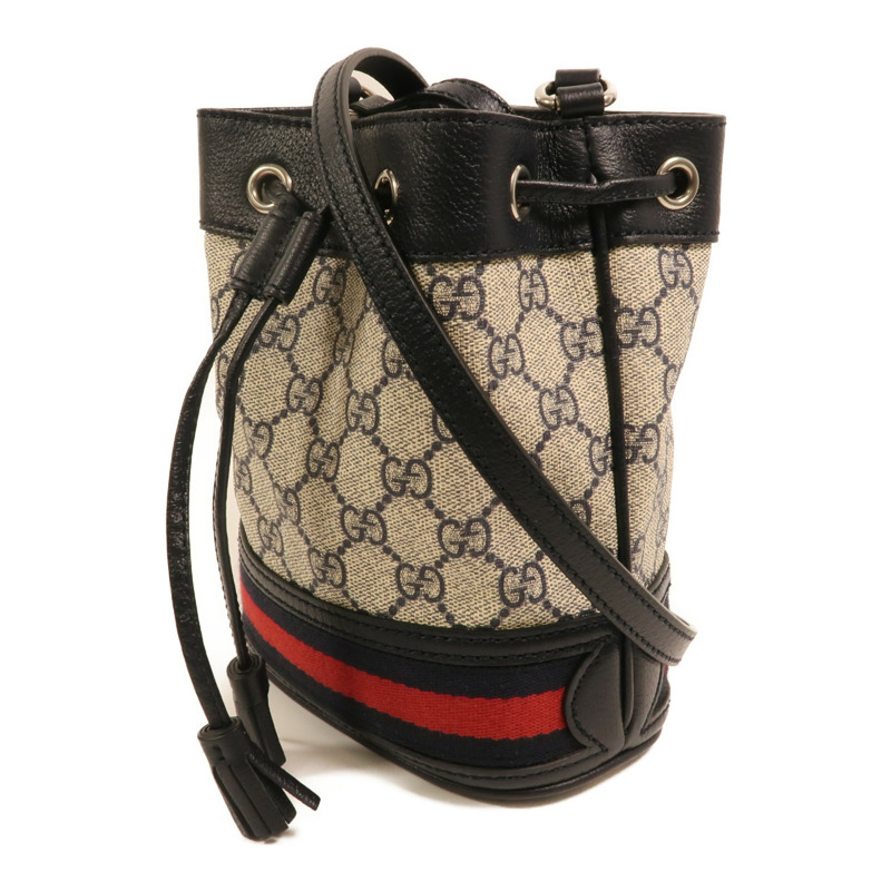GUCCI 塗層帆布Ophidia GG Mini Bucket Bag銀扣肩背袋-2