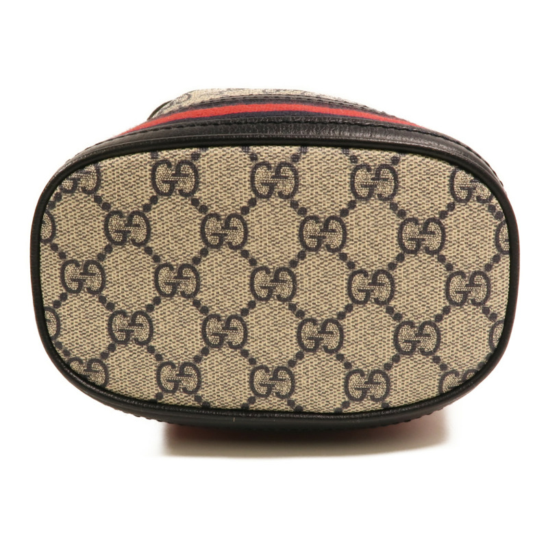 GUCCI 塗層帆布Ophidia GG Mini Bucket Bag銀扣肩背袋-3
