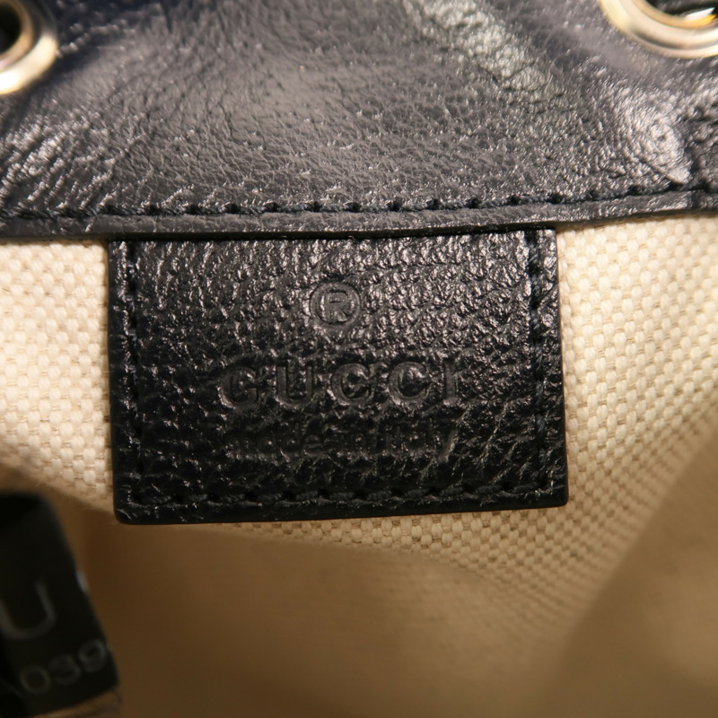 GUCCI 塗層帆布Ophidia GG Mini Bucket Bag銀扣肩背袋-5