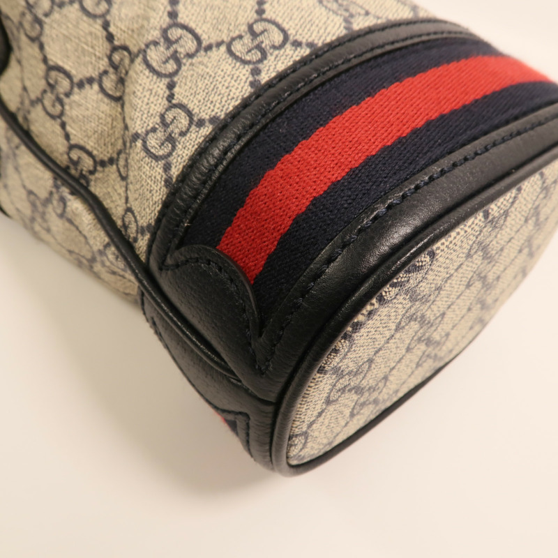 GUCCI 塗層帆布Ophidia GG Mini Bucket Bag銀扣肩背袋-11