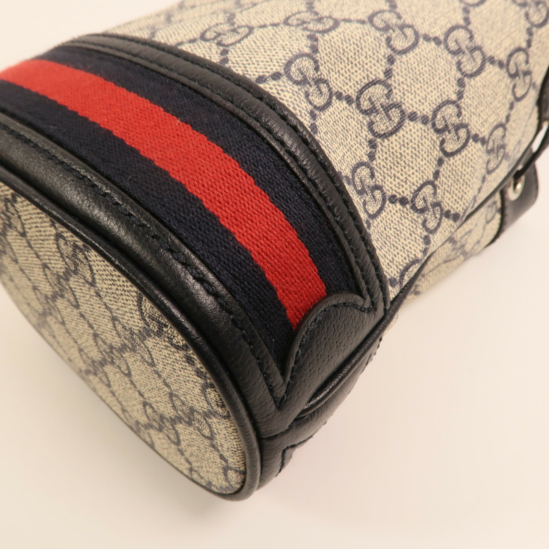 GUCCI 塗層帆布Ophidia GG Mini Bucket Bag銀扣肩背袋-12