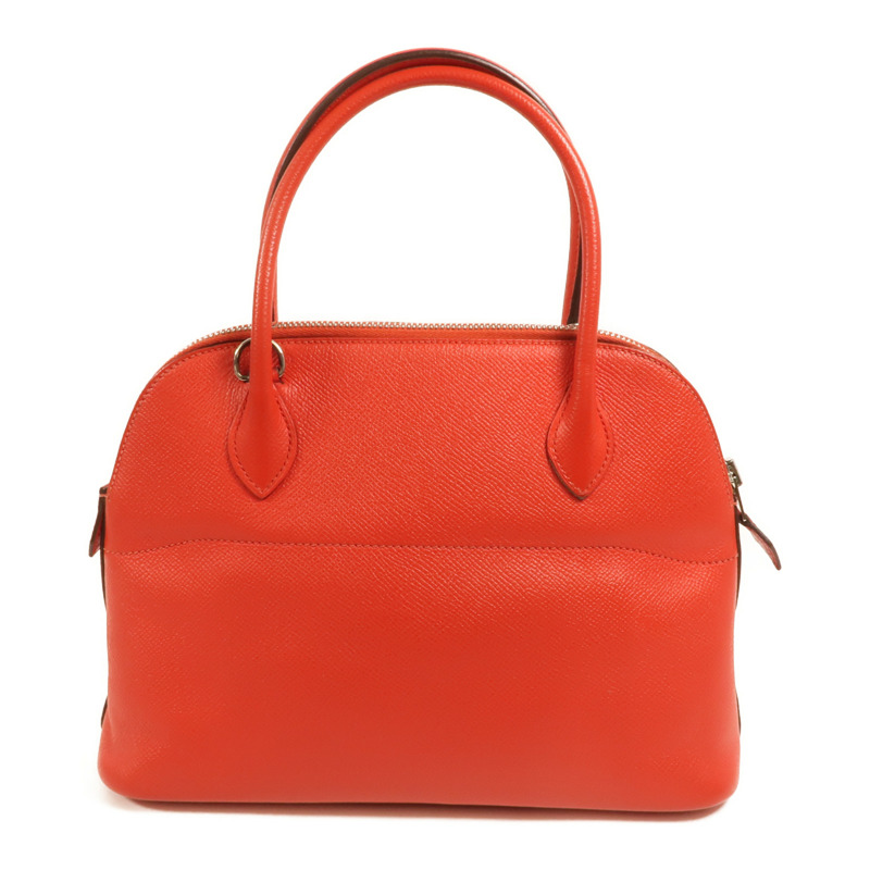 HERMES 【Hermes Fair】Epsom皮革Bolide 27銀扣手挽肩背兩用袋Rouge Tomate-1