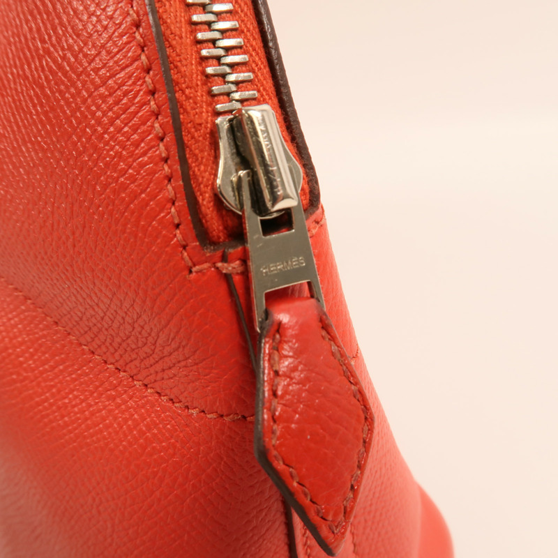 HERMES 【Hermes Fair】Epsom皮革Bolide 27銀扣手挽肩背兩用袋Rouge Tomate-8