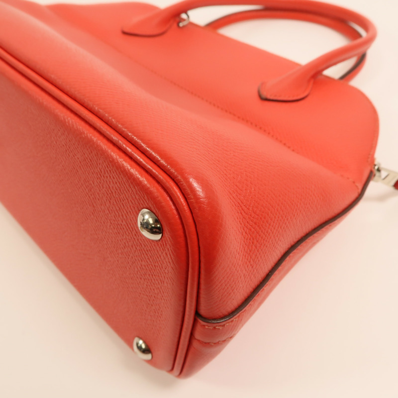 HERMES 【Hermes Fair】Epsom皮革Bolide 27銀扣手挽肩背兩用袋Rouge Tomate-12