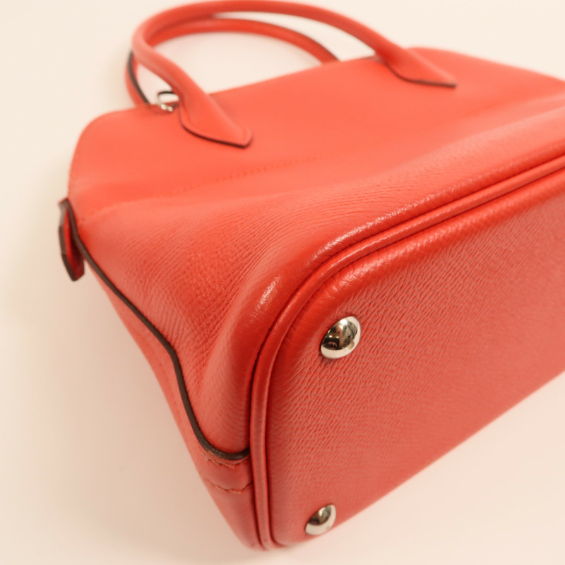 HERMES 【Hermes Fair】Epsom皮革Bolide 27銀扣手挽肩背兩用袋Rouge Tomate-13