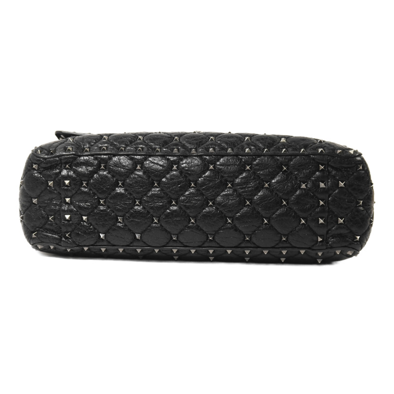Valentino 牛皮皮革Rockstud Spike銀扣鏈帶手挽肩背兩用袋-3
