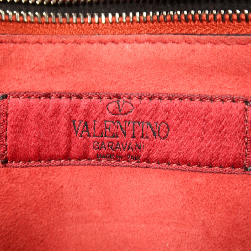 Valentino 牛皮皮革Rockstud Spike銀扣鏈帶手挽肩背兩用袋-5