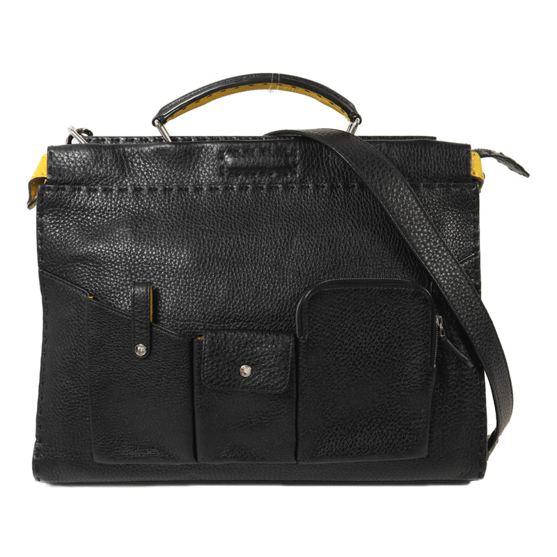 FENDI 牛皮皮革Peekaboo Utility銀扣手挽肩背兩用袋-0