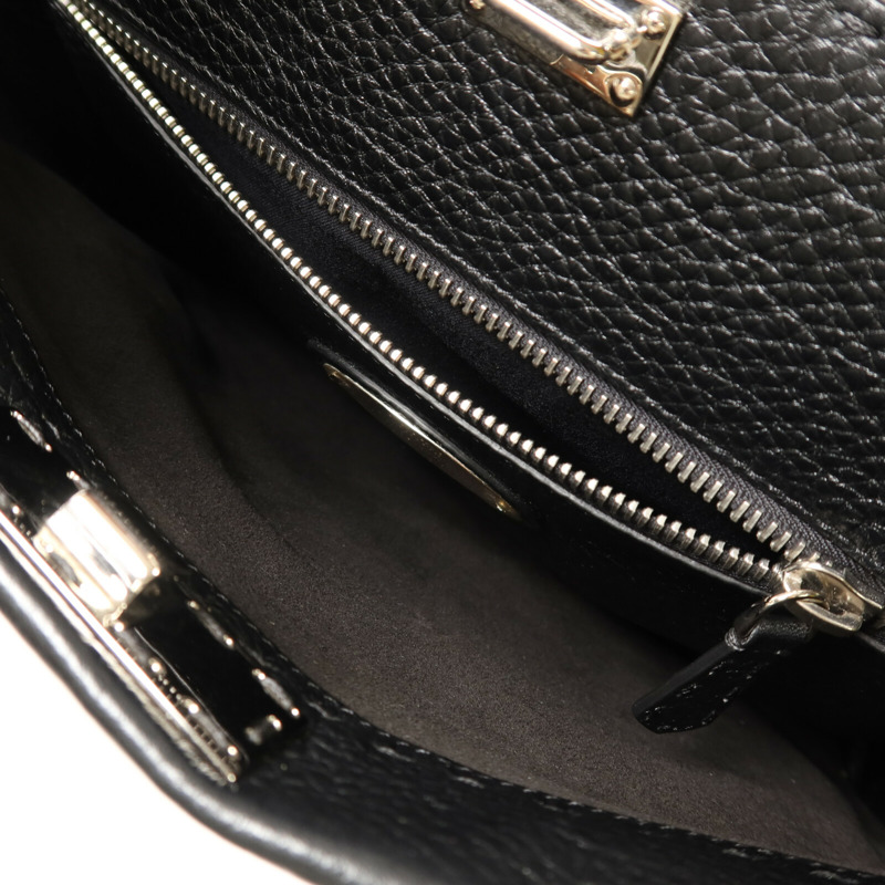 FENDI 牛皮皮革Peekaboo Utility銀扣手挽肩背兩用袋-4