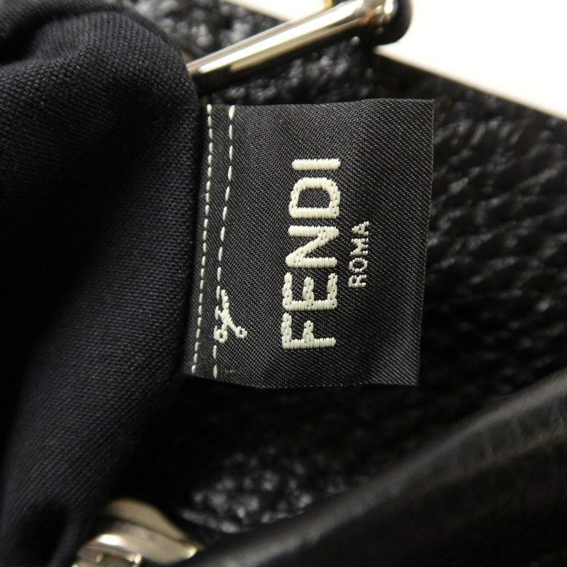 FENDI 牛皮皮革Peekaboo Utility銀扣手挽肩背兩用袋-7