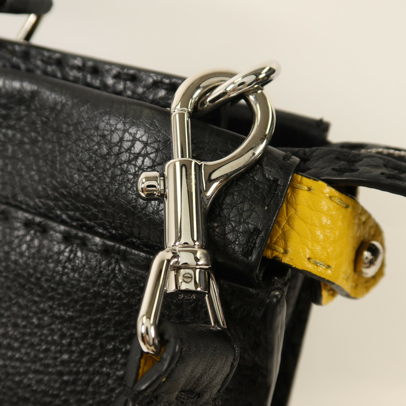 FENDI 牛皮皮革Peekaboo Utility銀扣手挽肩背兩用袋-10