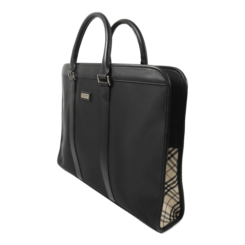 BURBERRY 尼龍/牛皮皮革Brifecase銀扣公事包-2