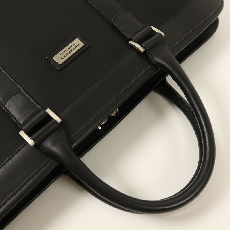 BURBERRY 尼龍/牛皮皮革Brifecase銀扣公事包-9