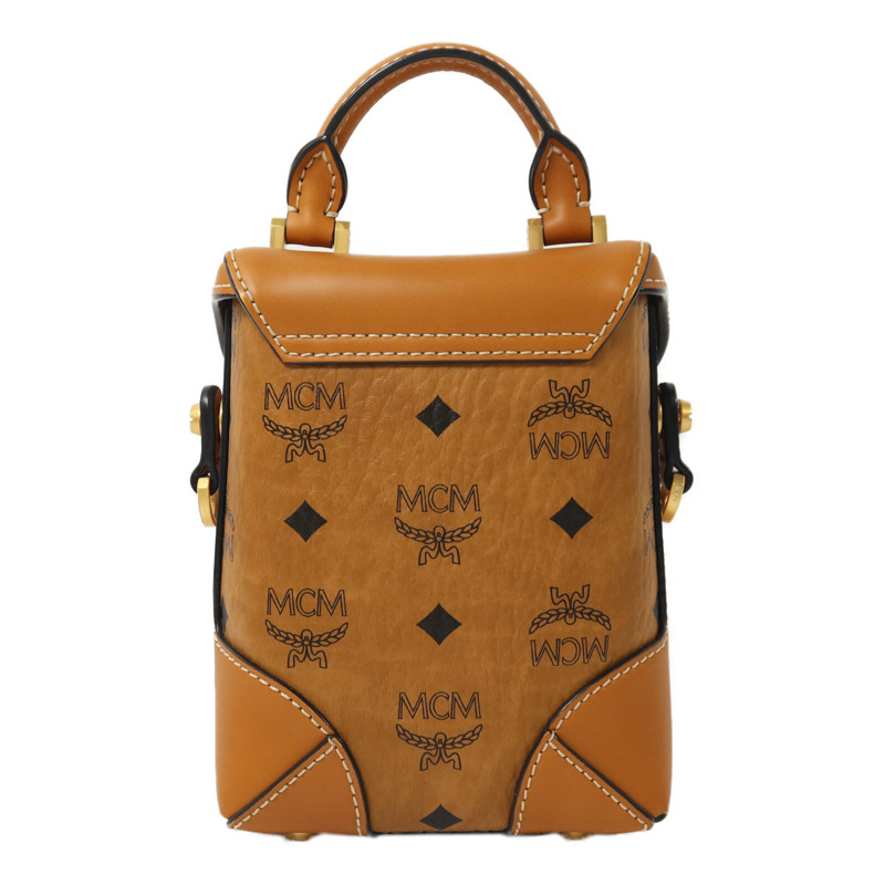 MCM 牛皮皮革Soft Berlin Visetos金扣鏈帶手挽肩背兩用袋-1