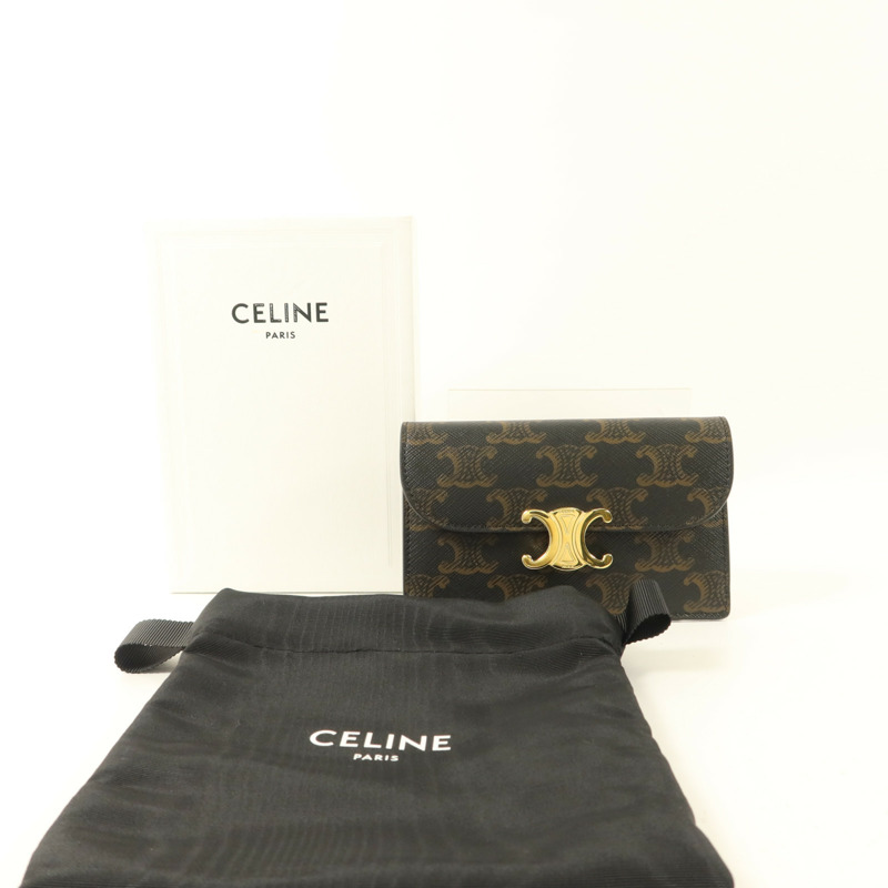 CELINE 塗層帆布Card Case金扣卡片套-9
