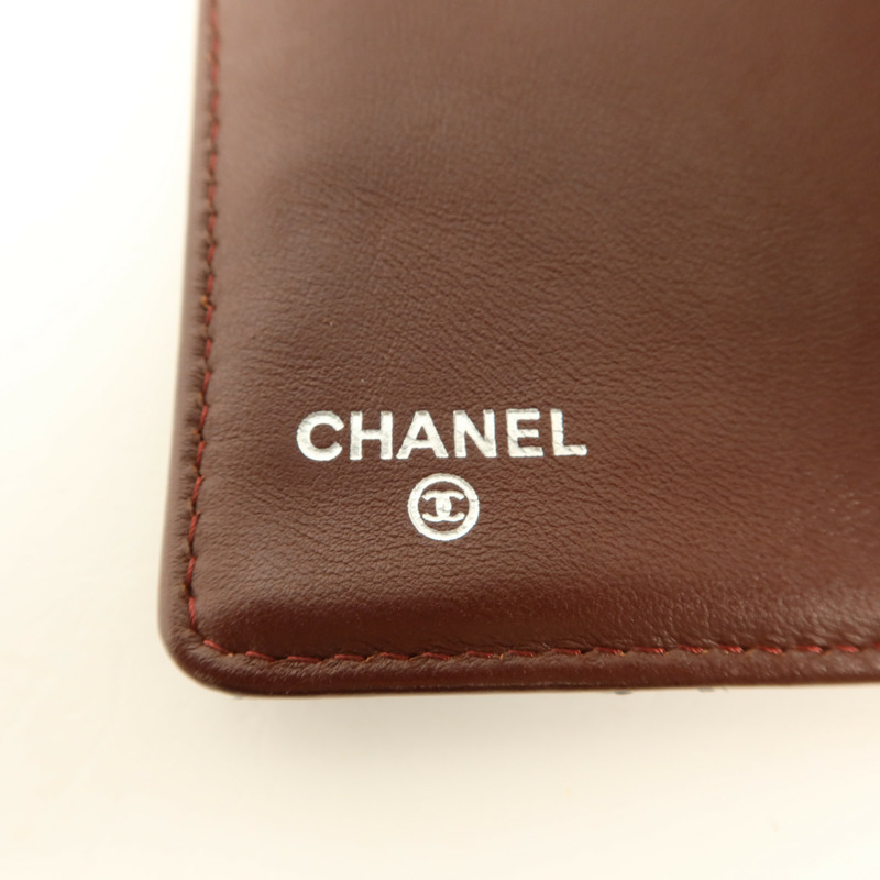 CHANEL 羊皮皮革Long Bifold Wallet銀扣長錢包-7