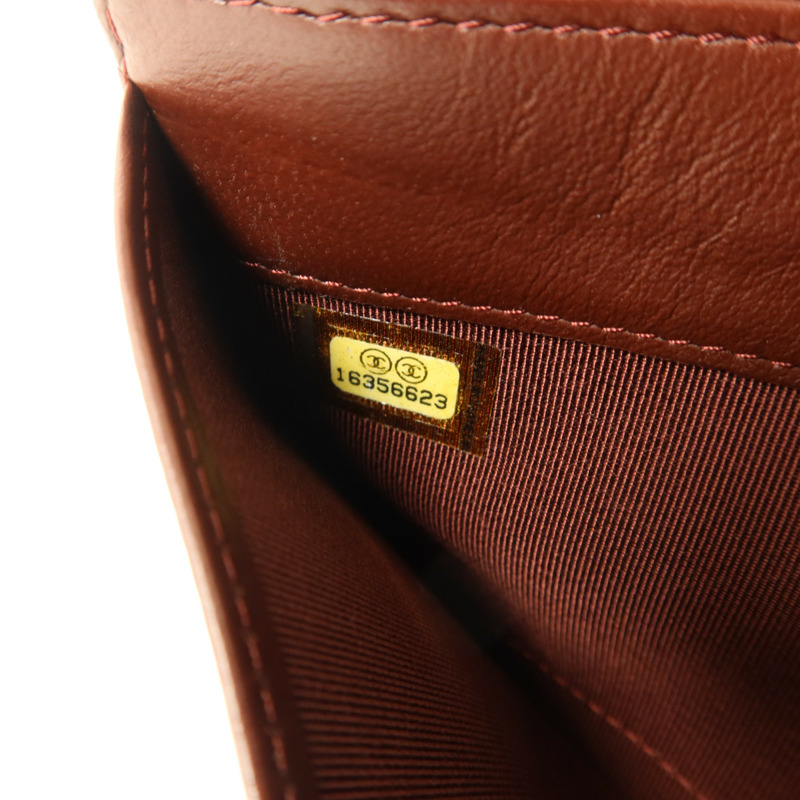 CHANEL 羊皮皮革Long Bifold Wallet銀扣長錢包-8