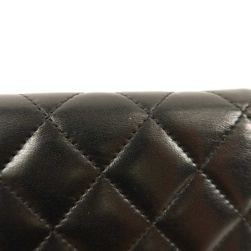 CHANEL 羊皮皮革Long Bifold Wallet銀扣長錢包-18