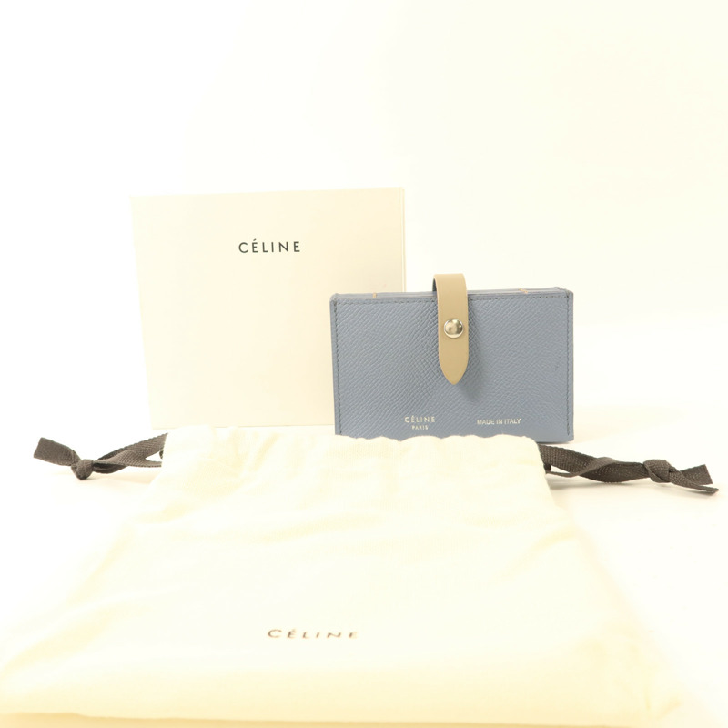 CELINE 牛皮皮革Card Case銀扣卡片套-9