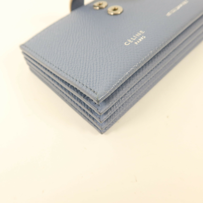 CELINE 牛皮皮革Card Case銀扣卡片套-11
