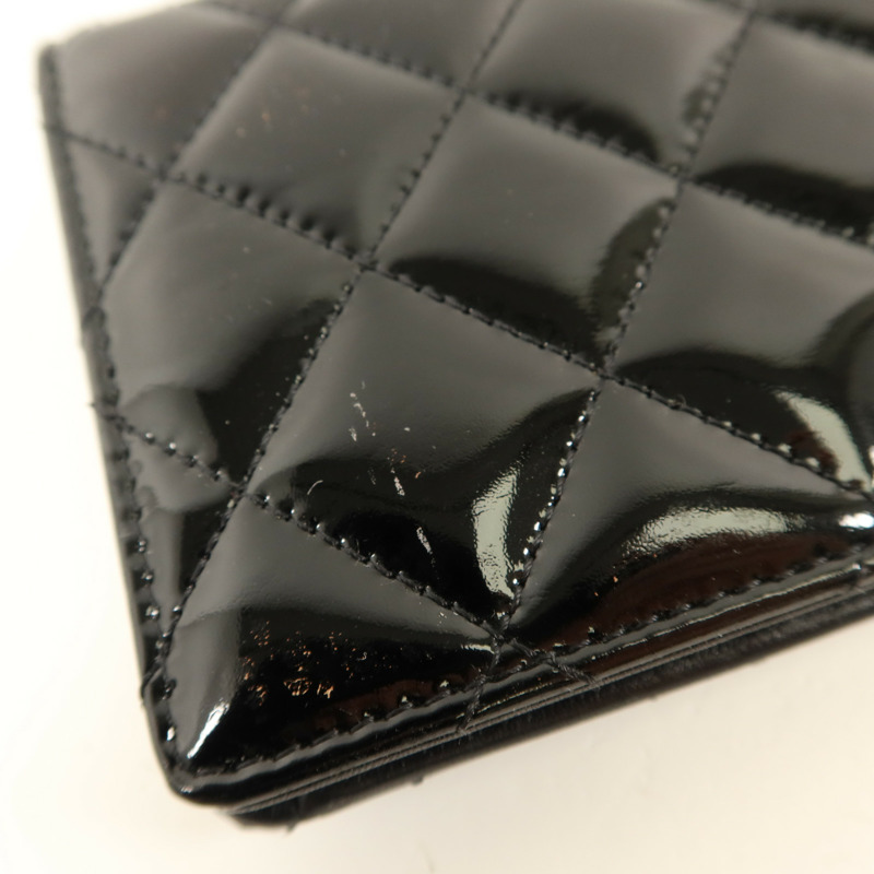 CHANEL 漆皮皮革Long Bifold Wallet銀扣長錢包-17
