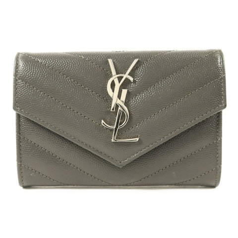 YVES SAINT LAURENT 牛皮皮革Cassandre Matelasse Wallet銀扣錢包