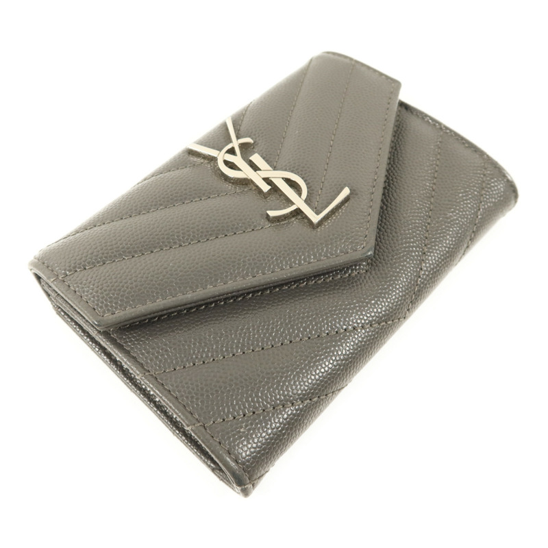 YVES SAINT LAURENT 牛皮皮革Cassandre Matelasse Wallet銀扣錢包-2