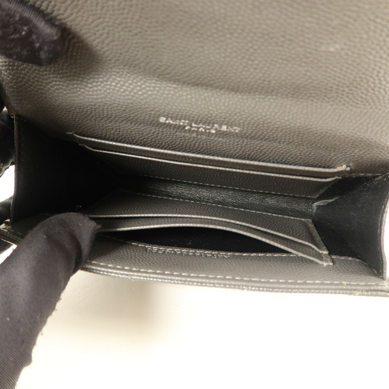 YVES SAINT LAURENT 牛皮皮革Cassandre Matelasse Wallet銀扣錢包-4