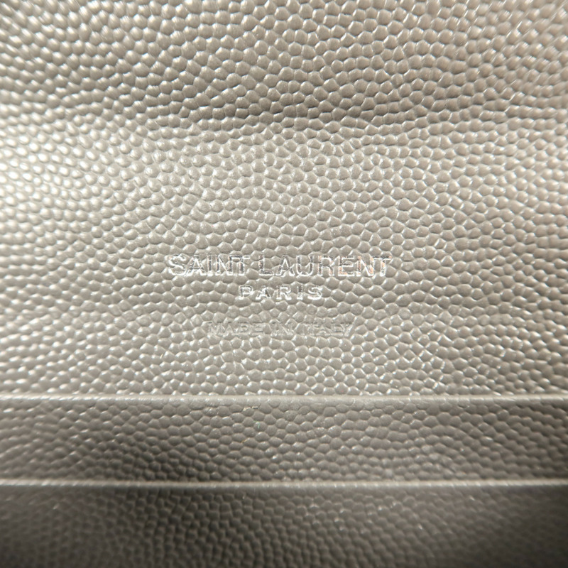 YVES SAINT LAURENT 牛皮皮革Cassandre Matelasse Wallet銀扣錢包-5