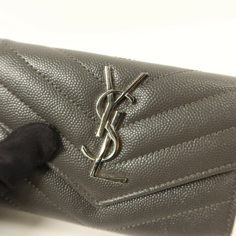 YVES SAINT LAURENT 牛皮皮革Cassandre Matelasse Wallet銀扣錢包-7