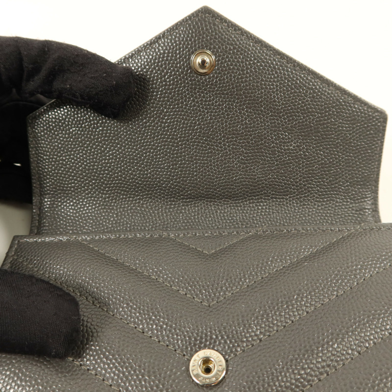 YVES SAINT LAURENT 牛皮皮革Cassandre Matelasse Wallet銀扣錢包-9