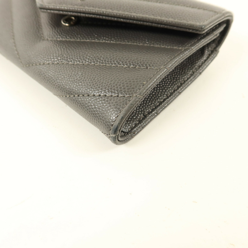 YVES SAINT LAURENT 牛皮皮革Cassandre Matelasse Wallet銀扣錢包-10