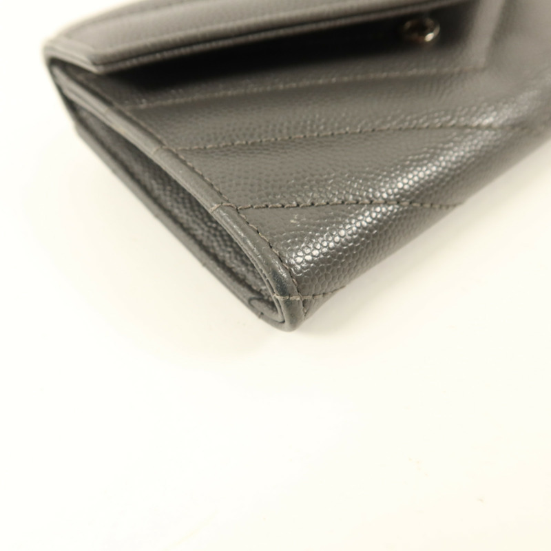 YVES SAINT LAURENT 牛皮皮革Cassandre Matelasse Wallet銀扣錢包-11