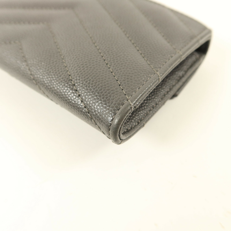 YVES SAINT LAURENT 牛皮皮革Cassandre Matelasse Wallet銀扣錢包-12