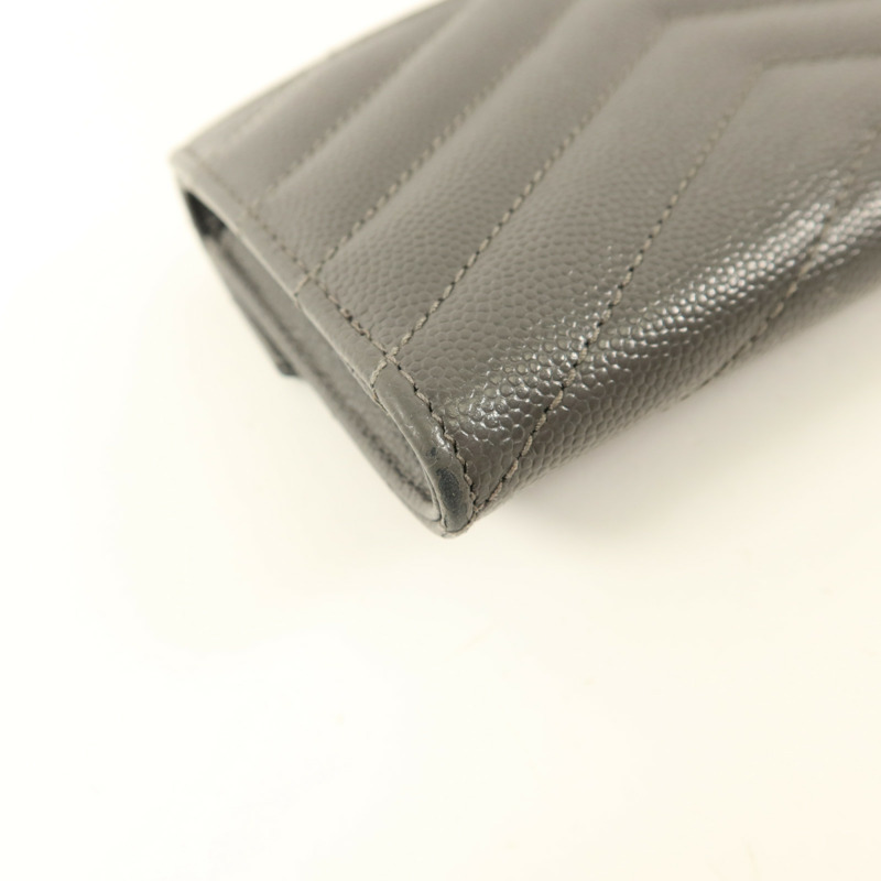 YVES SAINT LAURENT 牛皮皮革Cassandre Matelasse Wallet銀扣錢包-13