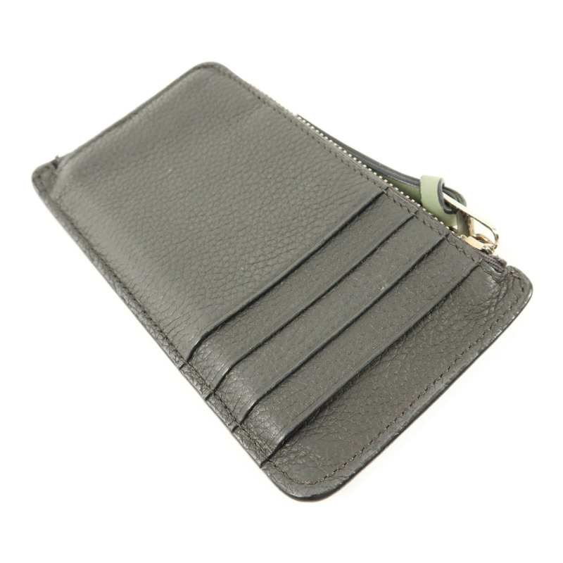 LOEWE 牛皮皮革Card Case銀扣卡片套-3