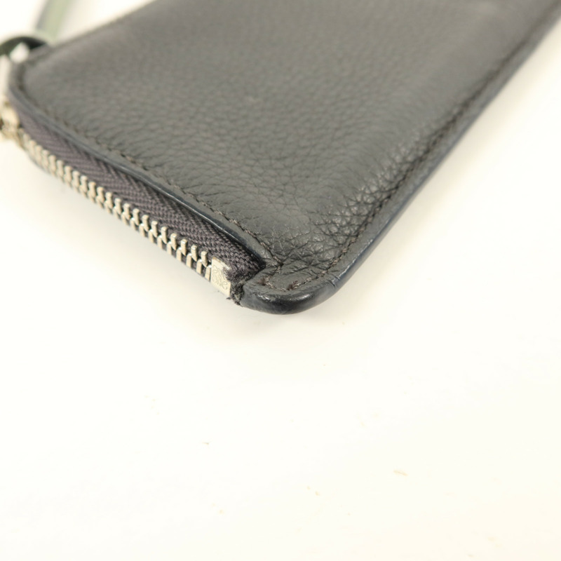 LOEWE 牛皮皮革Card Case銀扣卡片套-12