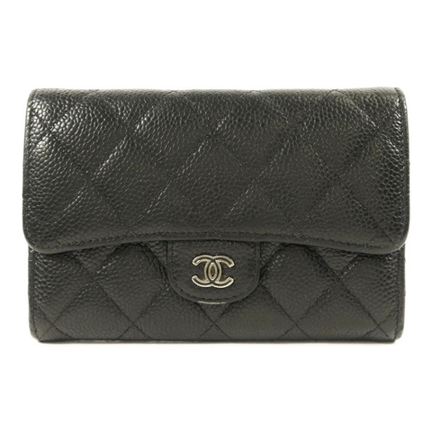 CHANEL 牛皮皮革Wallet銀扣錢包