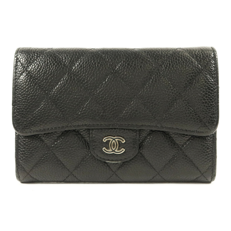 CHANEL 牛皮皮革Wallet銀扣錢包-0
