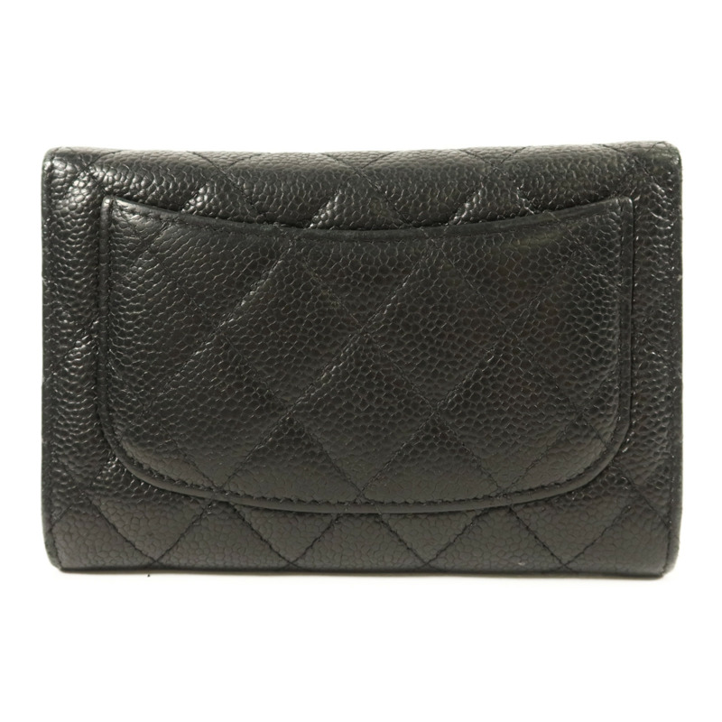 CHANEL 牛皮皮革Wallet銀扣錢包-1