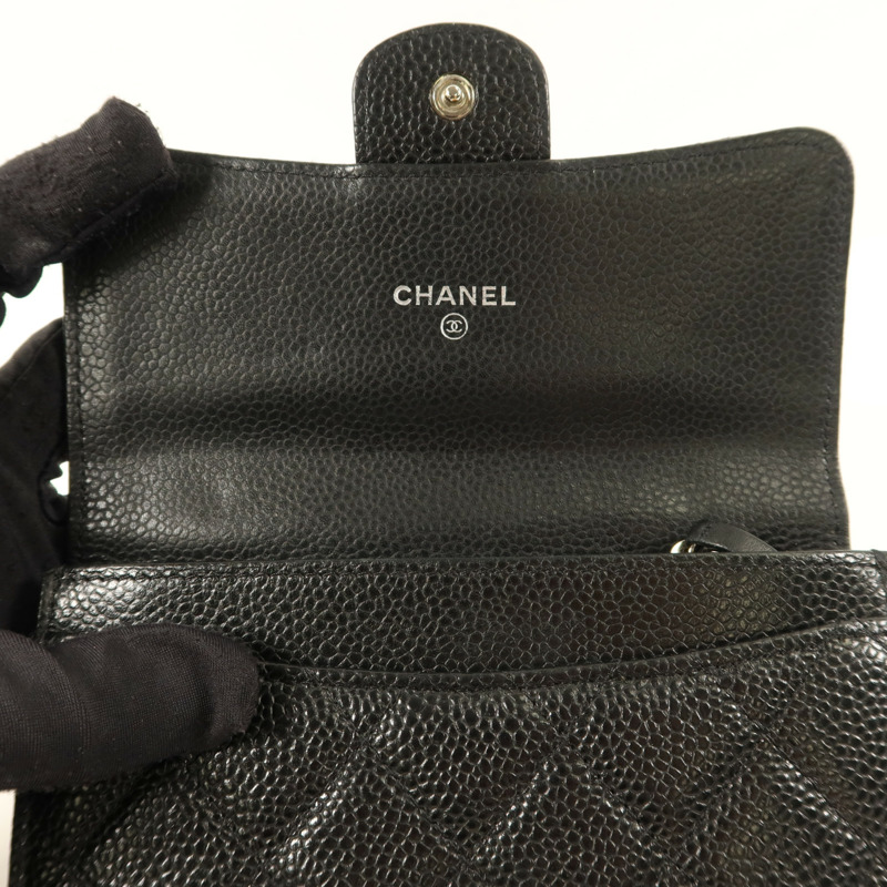 CHANEL 牛皮皮革Wallet銀扣錢包-11