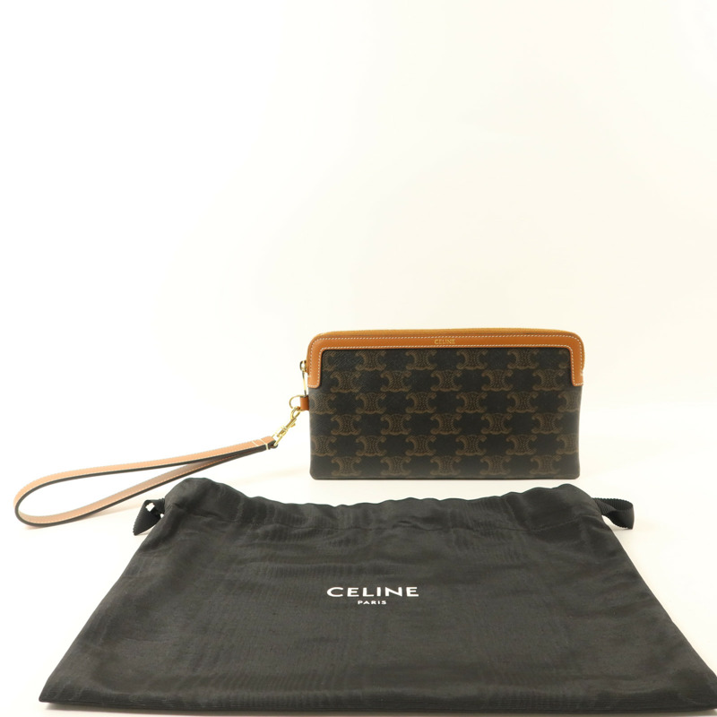 CELINE 塗層帆布Pouch金扣小袋-9